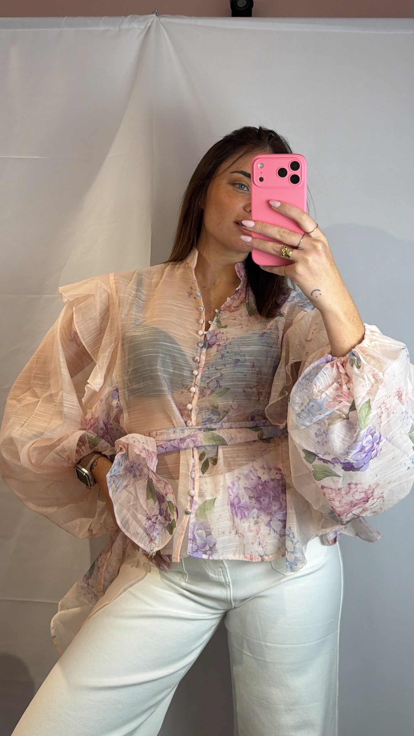 Camicia Sol rosa cipria