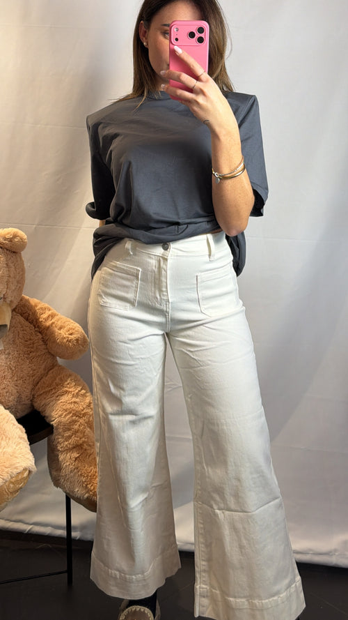 Jeans panna elasticizzato