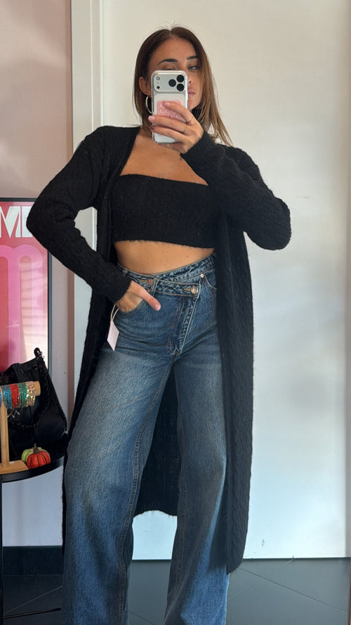 Coordinato top e cardigan