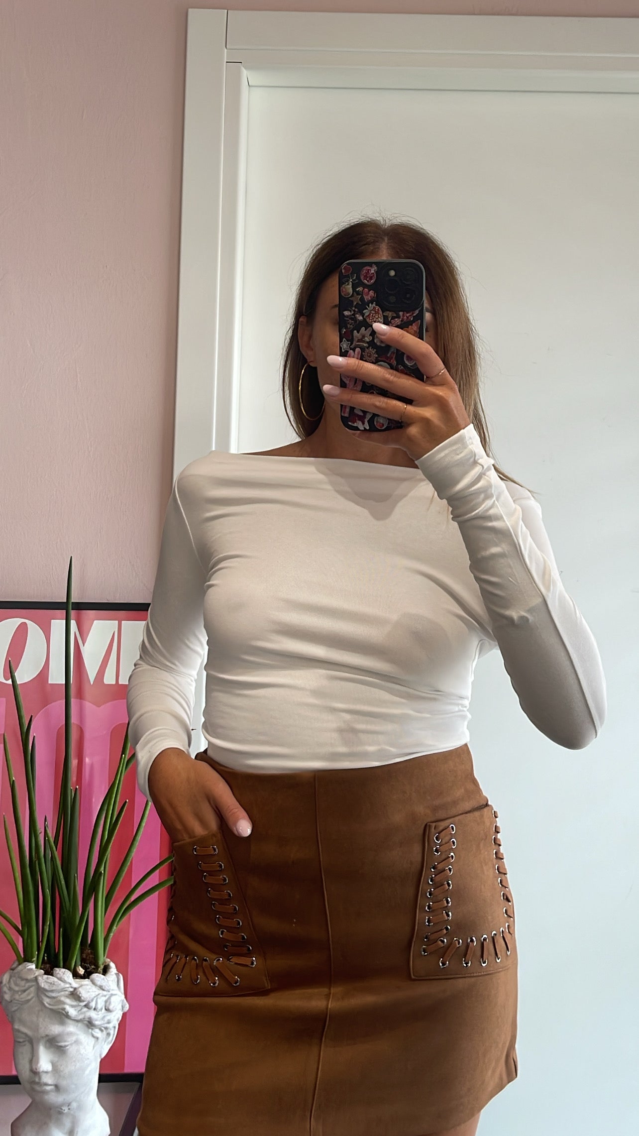 Gonna effetto scamosciato