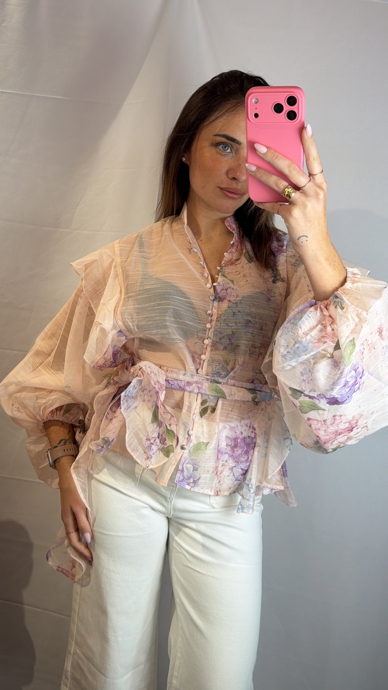 Camicia Sol rosa cipria