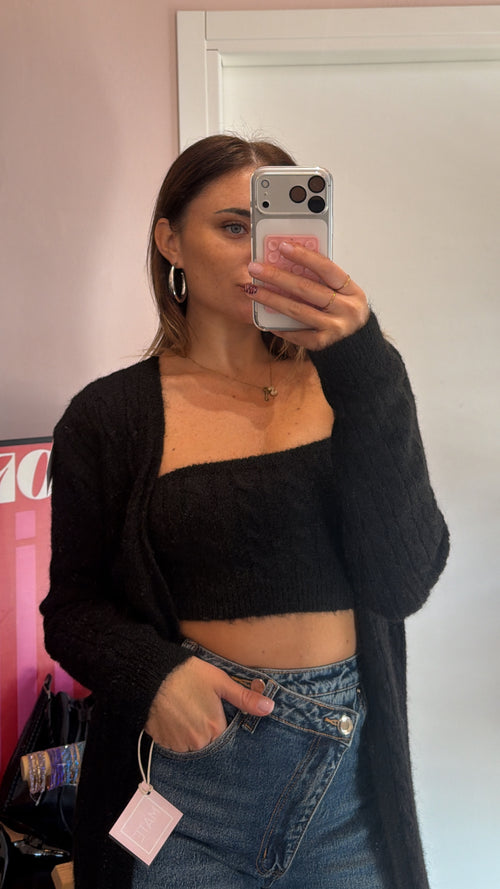 Coordinato top e cardigan