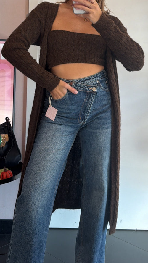 Coordinato top e cardigan