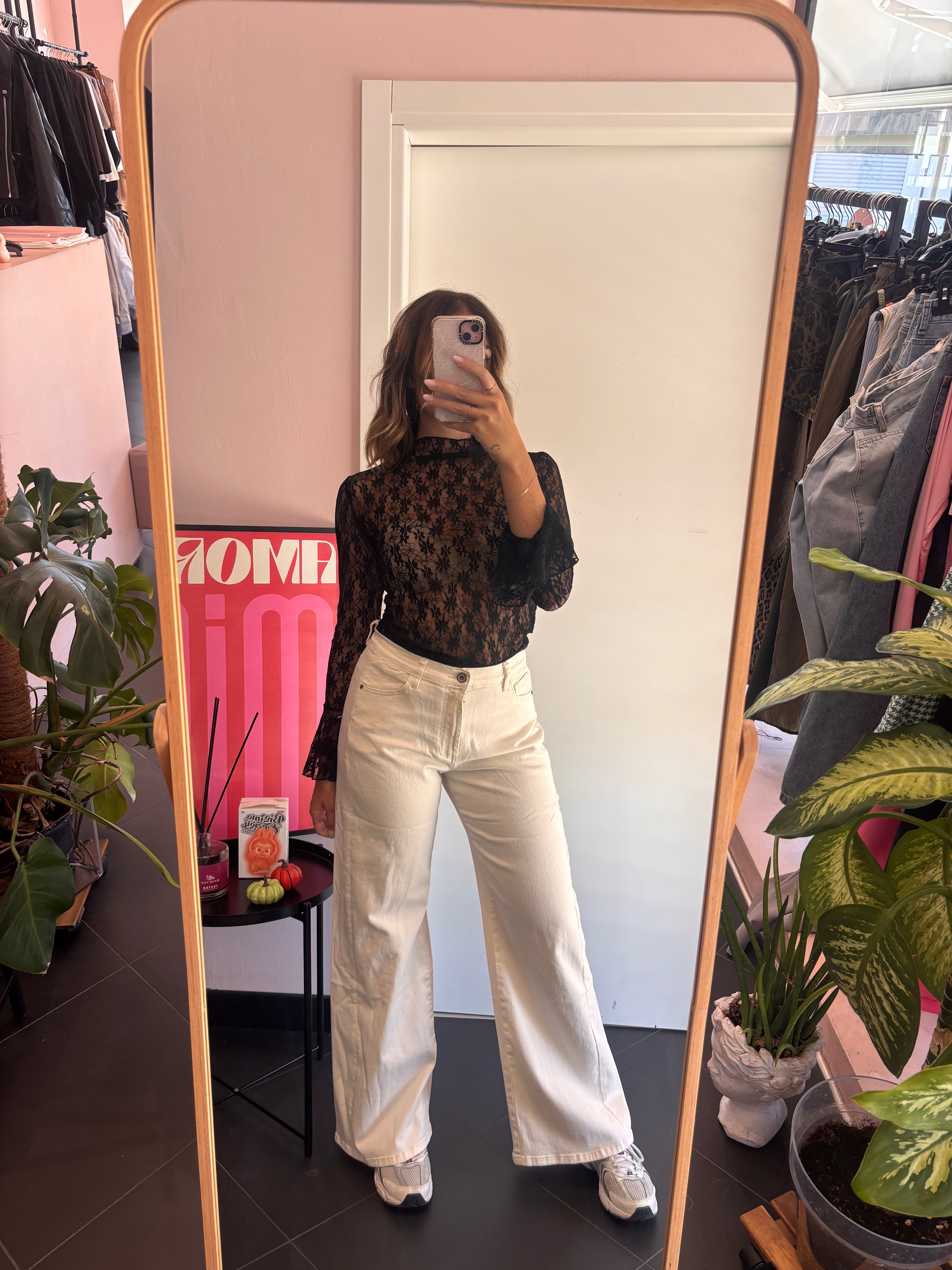 Jeans elasticizzato panna