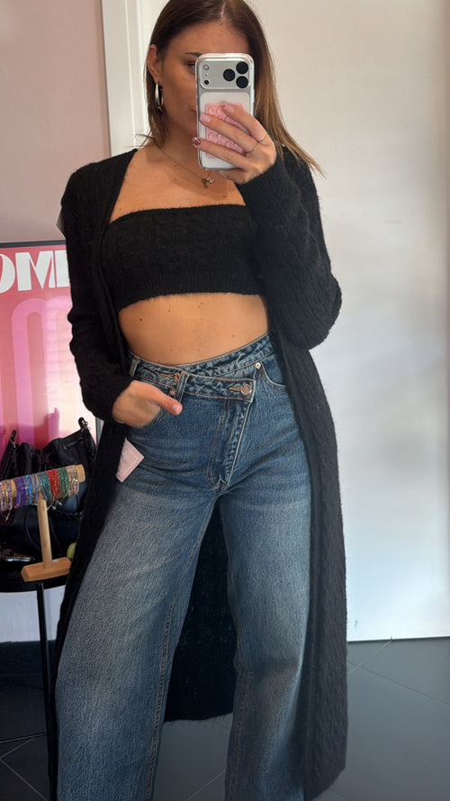 Coordinato top e cardigan