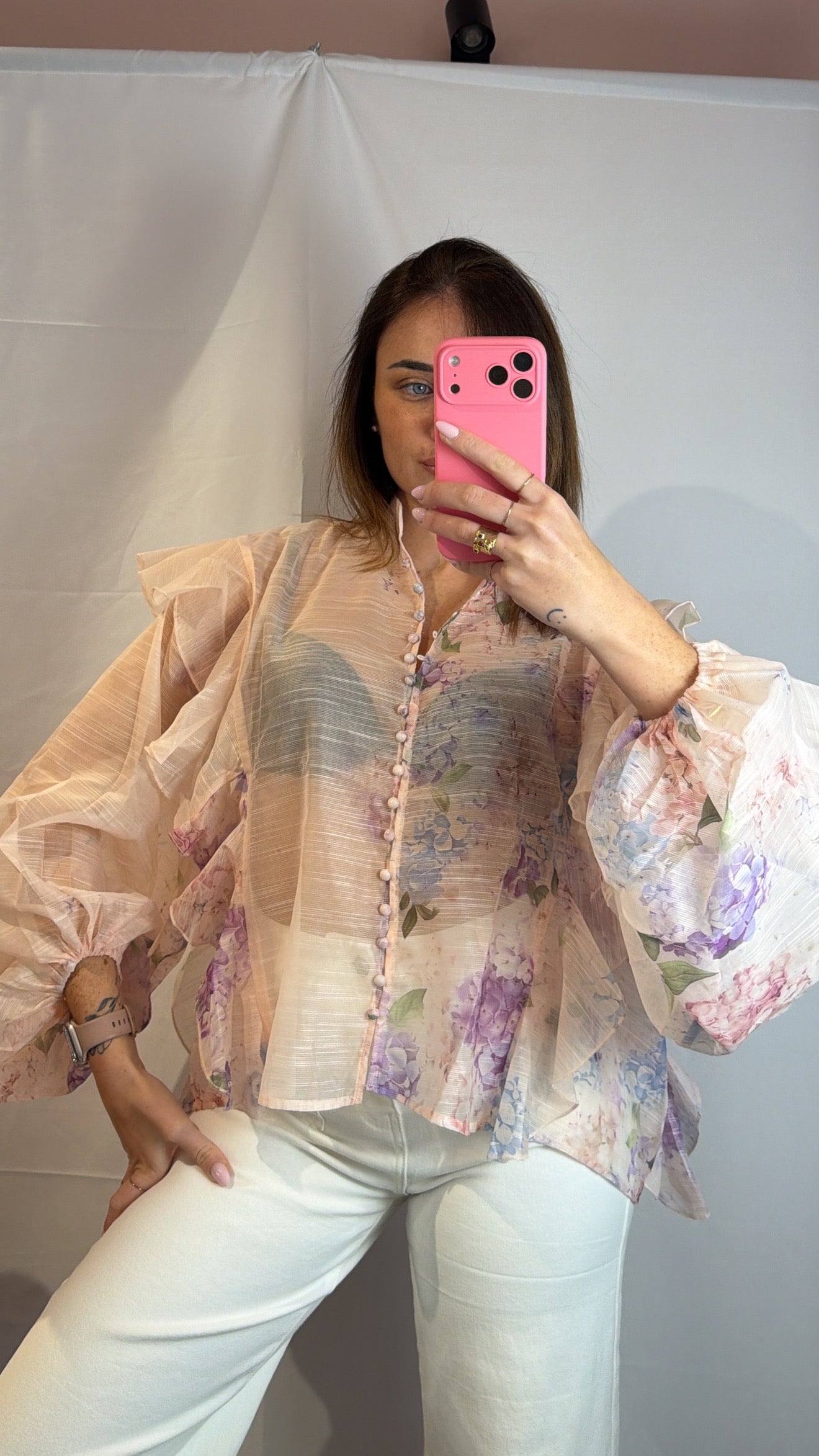 Camicia Sol rosa cipria