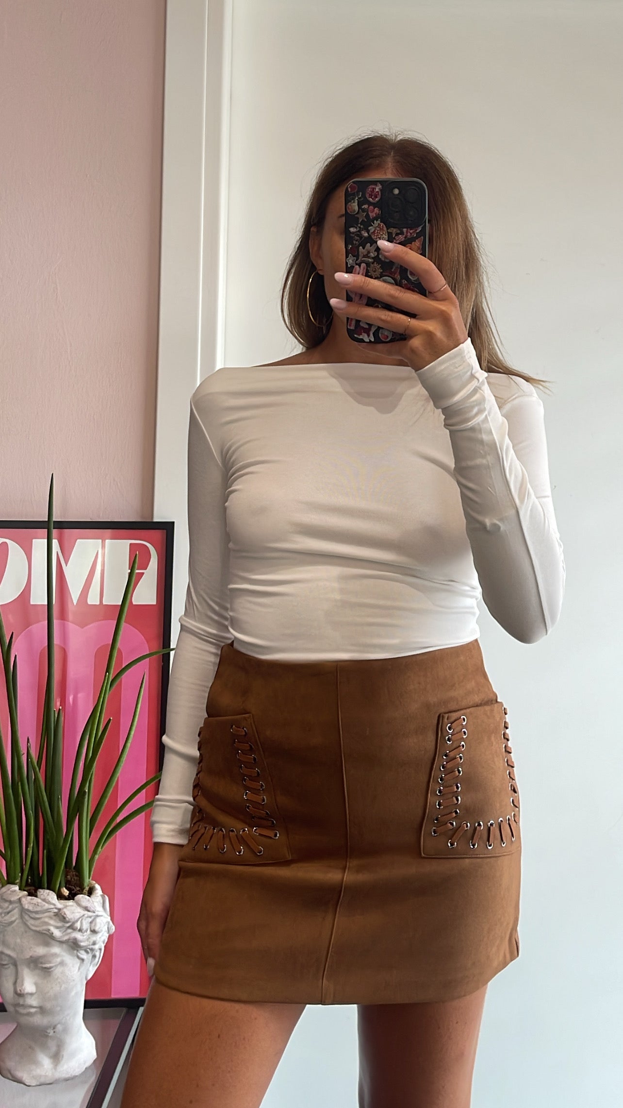 Gonna effetto scamosciato